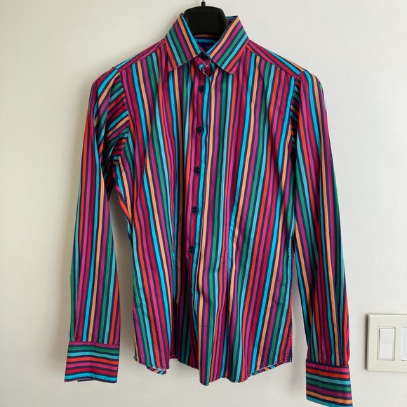 Grosvenor multi-color striped shirt size UK10 - Picture 5 of 6